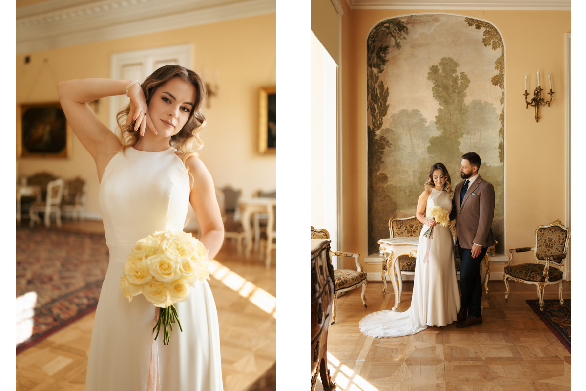 ślub w pałacu jabłonna uchwycony przez fotografa ślubnego