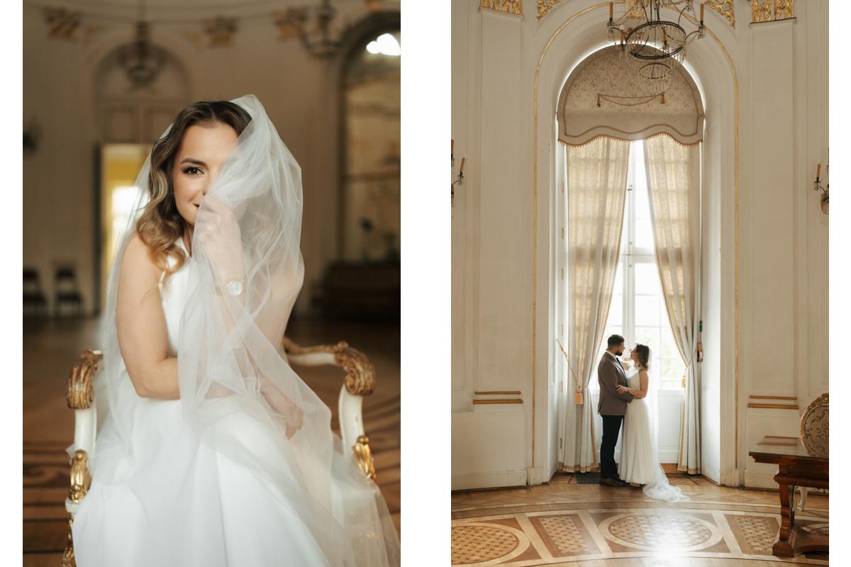 ślub w pałacu jabłonna uchwycony przez fotografa ślubnego w warszawie